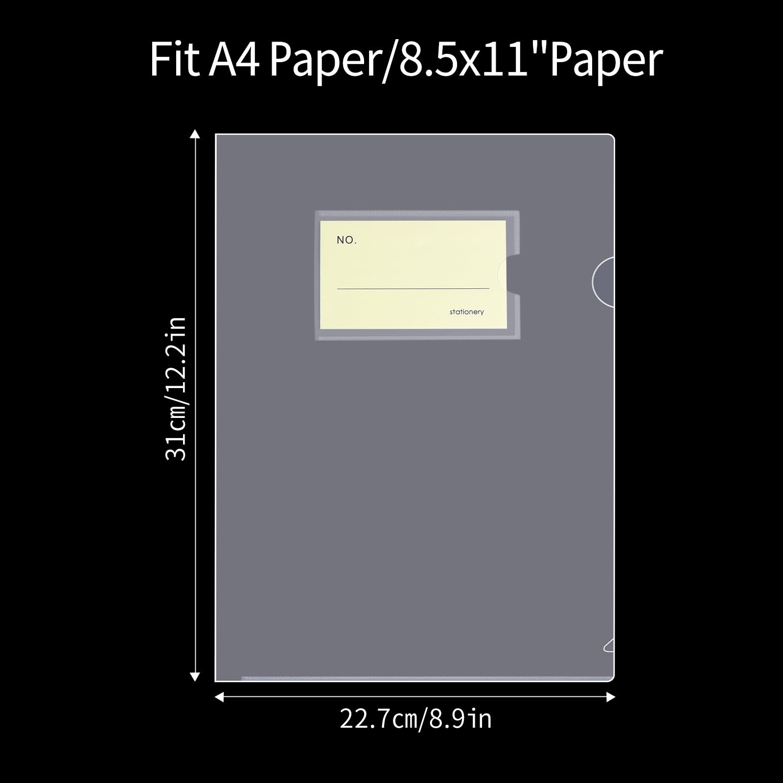 Chemise Plastique A4, Lot de 40 Pochettes Transparentes | Classeur Polypropylène 180 Microns, Document Cut Flush Folder