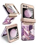i-Blason Cosmo for Samsung Galaxy Z Flip 5 Case [Hinge Protection] [Built-in Front Screen Protector] [Support Wireless Charging] Slim Stylish Protective Phone Case for Galaxy Z Flip 5 (Ameth)