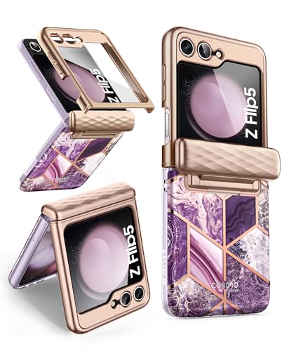 i-Blason Cosmo for Samsung Galaxy Z Flip 5 Case [Hinge Protection] [Built-in Front Screen Protector] [Support Wireless Charging] Slim Stylish Protective Phone Case for Galaxy Z Flip 5 (Ameth)