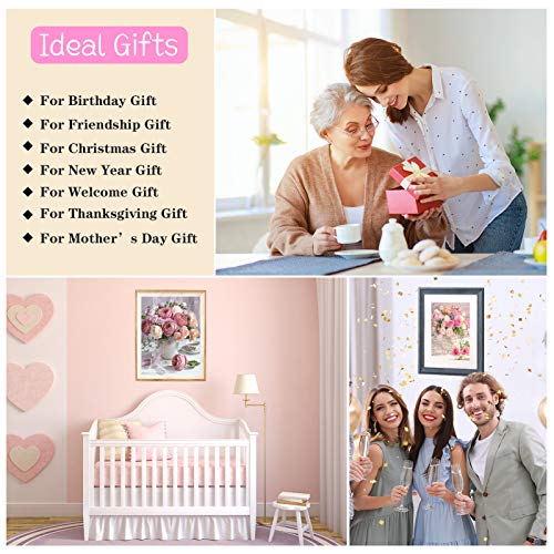 Heyu-Lotus 2 Pack DIY Diamant Malerei, Rose Blumen Vollbohrmaschine Kristallstickerei Kreuzstich, Wohnkultur… – Bild 5