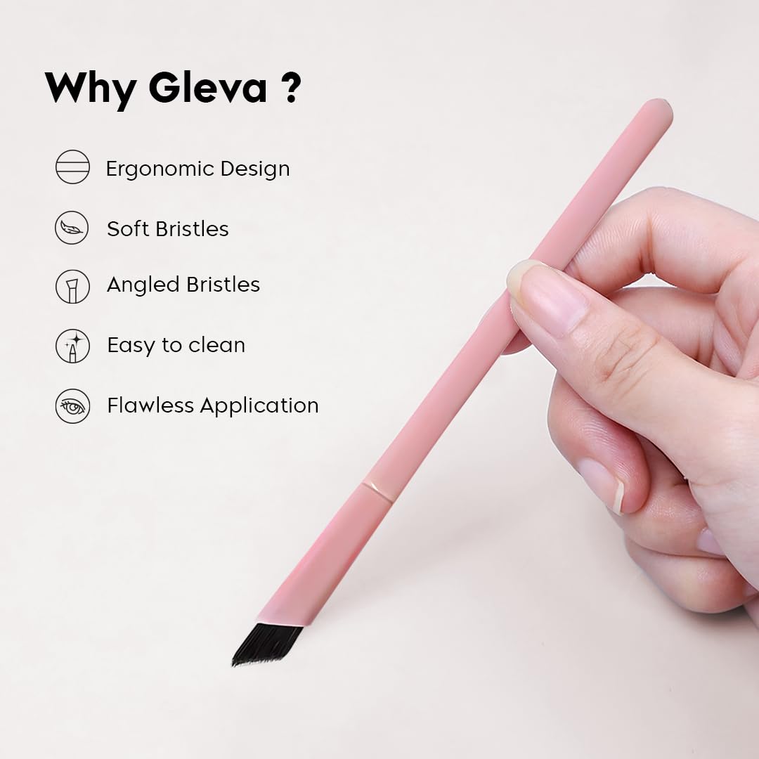 Gleva Multi-Function Eyebrow Brush, Professional Realistic Eyebrow Brush, Square Angled Eyeliner Eyebrow Brush, Stroke Brow Stamp Brush, Filling & Shaping Eyebrows Enhancers Brush(Light Pink) 4