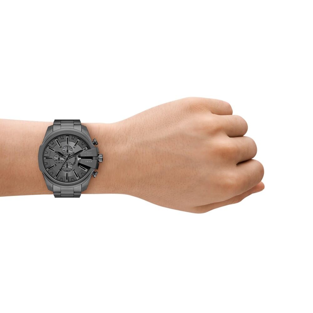 Diesel Uomo Mega Chief Slim, orologio cronografo con cinturino in acciaio inox o in pelle