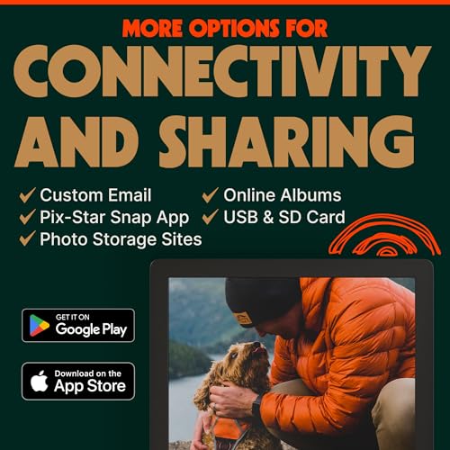 Image of PixStar 15 inch Large Digital Frame WiFi | Free Unlimited Cloud | Share Videos and Photos by Email or App | Motion Sensor | Best USNews Digital Photo Frame 2024 | Large Electronic Picture Frame