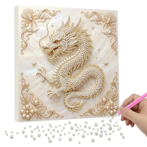Lebartm Kit de pintura de perlas con marco, 9.84 x 9.84 pulgadas, doce piedras preciosas del zodiaco y puntos de diamante, lienzo blanco, exhibición de manualidades para montaje en mesa y pared
