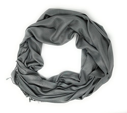 Preisvergleich Produktbild Indian accessories Damen Clasico Pashmina, grau, Einheitsgröße