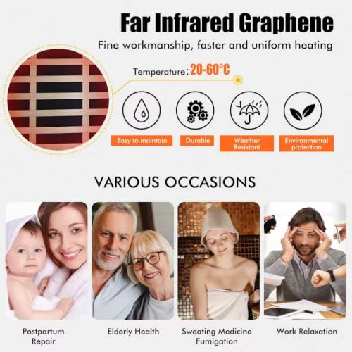 Image of OUTEXER Outdoor Sauna Wooden Far Infrared Saunas Spa 1550W Low-EMF Dry Sauna Room for One Person Finland Spruce Wood