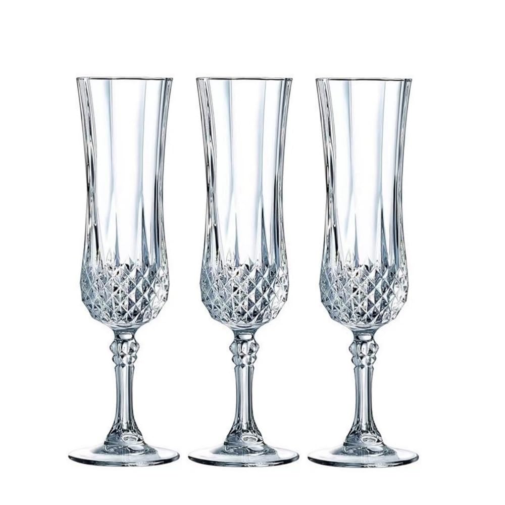 RYUHYF Champagne Flutes?Champagne Glasses set,White Wine Glass Set,Medium 5.4 oz champagne flutes, set of 3