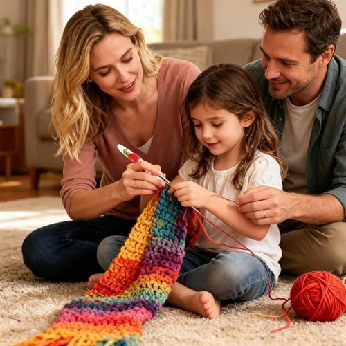 Ganchos de crochet ergonómicos que evitan el dolor de manos al tejer bufandas y mantas 2