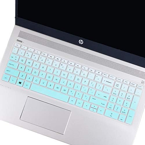 Keyboard Cover Compatible with HP Envy x360 15.6” Series /2020 2019 HP Pavilion 15 HP Pavilion x360 15.6” Series/HP Envy 17 17.3" Series/HP Laptop 15t 17t 17-ca0011nr-by0040nr -Ombre Hot Blue