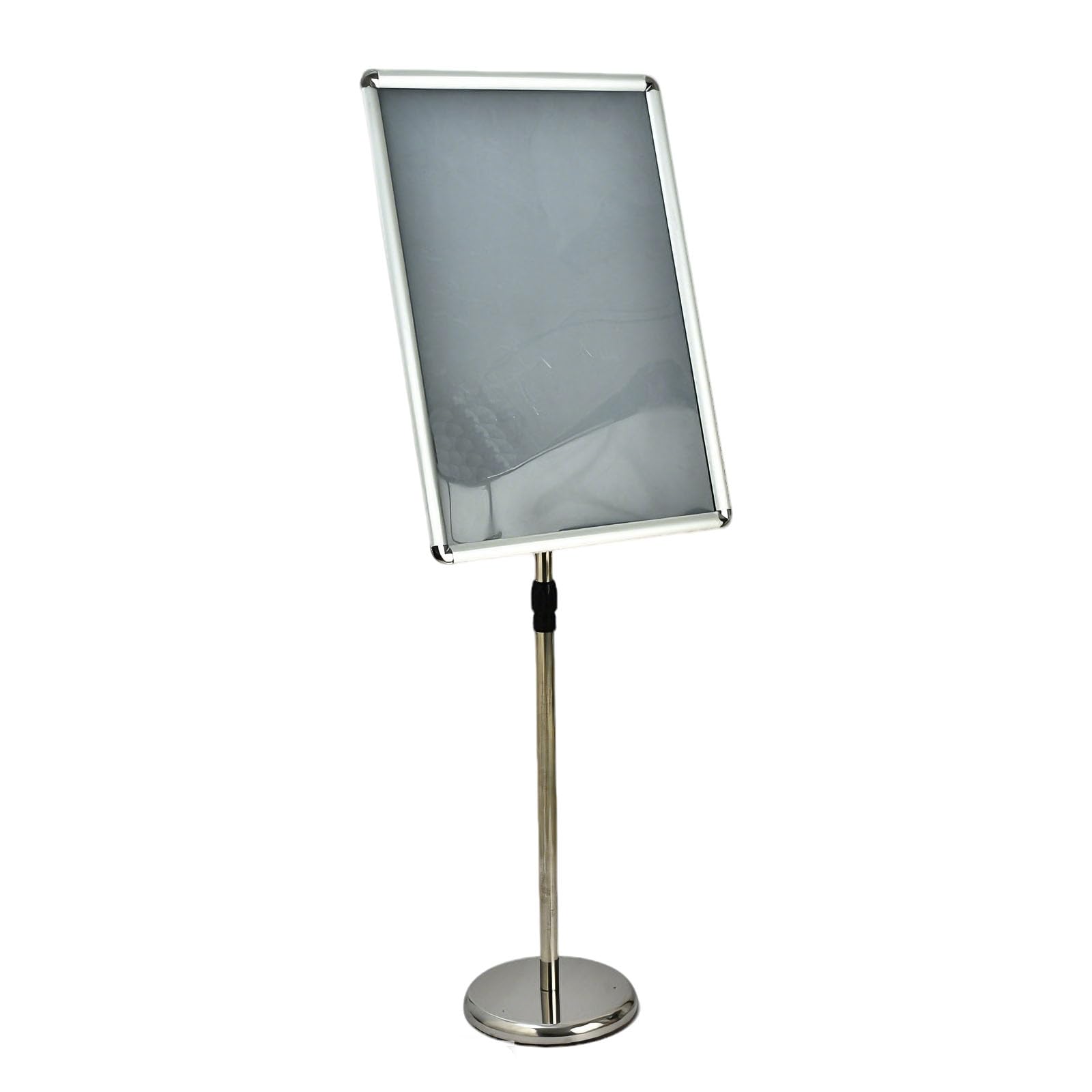 Soporte para carteles Pantalla de ajustable A3 pie con base estable Carteles Soportes menús Aviso Publicidad mensajes Tablero A2 Silver Rounded-corner style