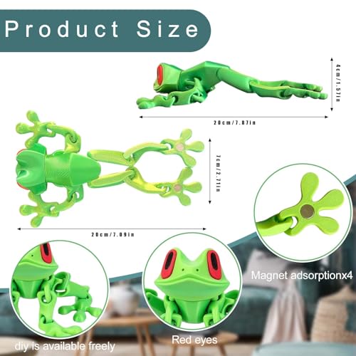 Imán de rana impreso 3D de 7.92 pulgadas para refrigerador miniatura 6