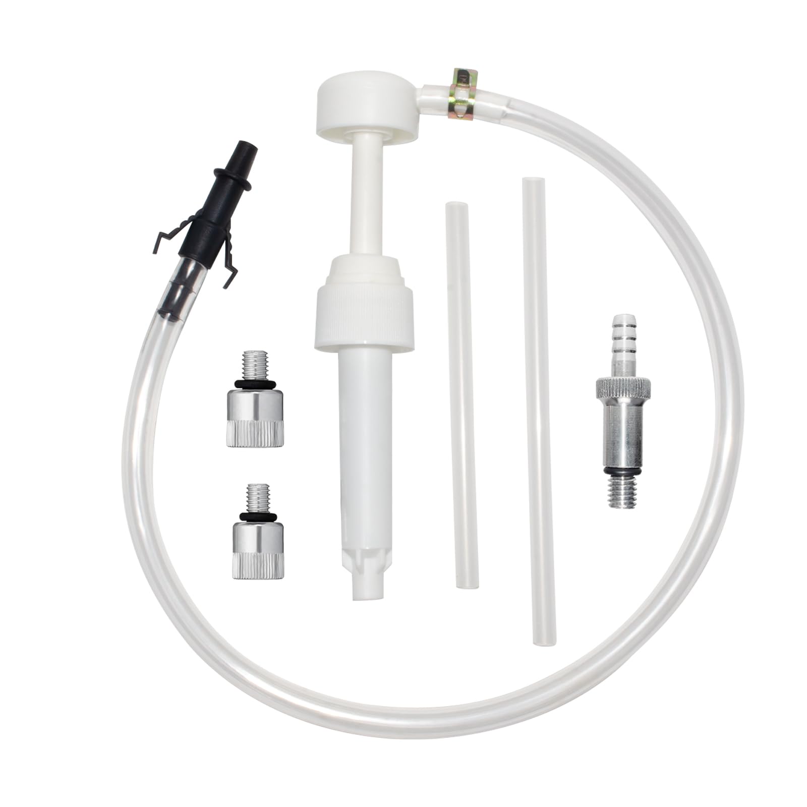 Sponsored Ad - Lower Unit Gear Oil Pump for Standard Quart Bottles, 10cc Per Pump Stroke, Includes Fluid Pump, Long Fill Hoses, Rigid Suction Tubes, 3/8 inch Metal Swivel, 8mm and 10mm, 3rd Hand Adapter