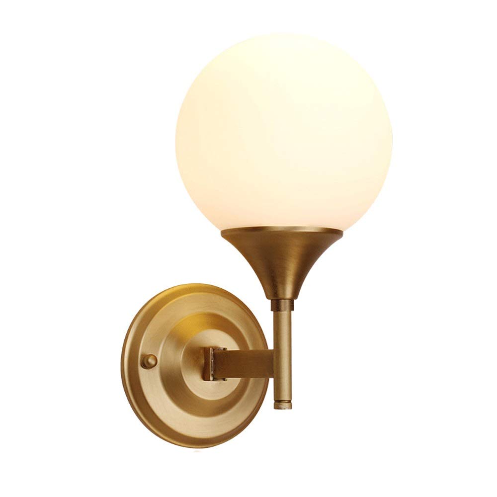 ZTCHSENZT Wall Sconces, Modern Wall Light Glass Globe Lamp Shade Brass Wall Sconce, Drop Shape E27 Wall Lighting Fixture, Geometric Wall Lamps Bedside Wall Lights for Bedroom Hallw,Brass