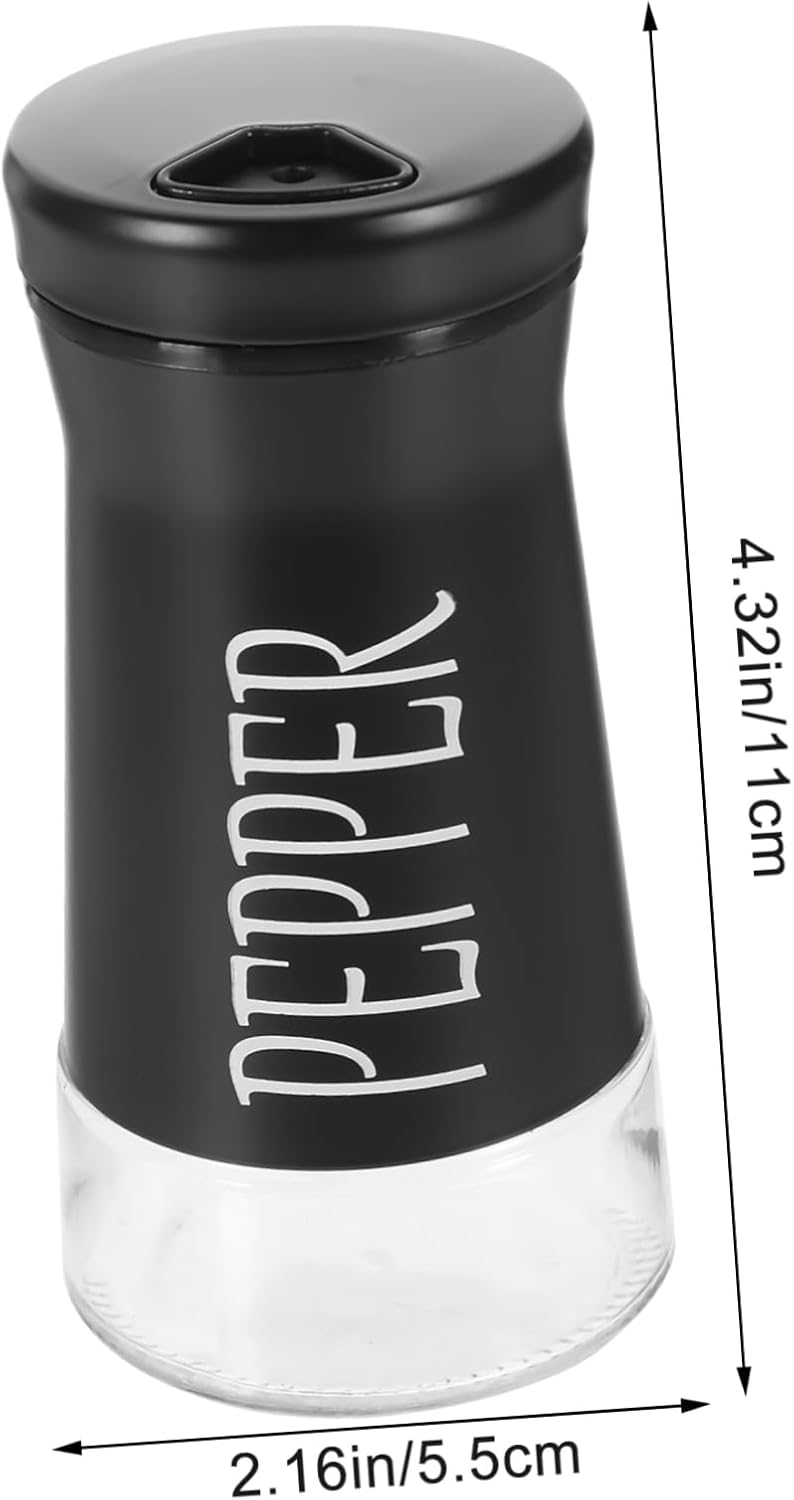 Cabilock 2pcs Stainless Steel Pepper Salt Shakers with Glass Bottles Household Spice Storage Containers Seasoning Jars for Kitchen Organization and Dryness Preservation