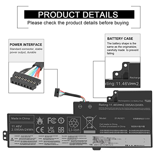 Image of ASUNCELL 01AV421 T470 T480 Laptop Battery Replacement for Lenovo ThinkPad A475 A485 TP25 Series Notebook SB10K97578 01AV419 01AV420 01AV489 SB10K97576 SB10K97577 11.46V 24Wh 2095mAh