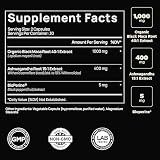 40x Strength Organic Black Maca Root w. Ashwagandha - #1 Highest Potency Black Maca Root Capsules for Men Supplement 40:1 Extract - 100% Pure Maca Peruana Gelatinized Maca Root Powder Pills