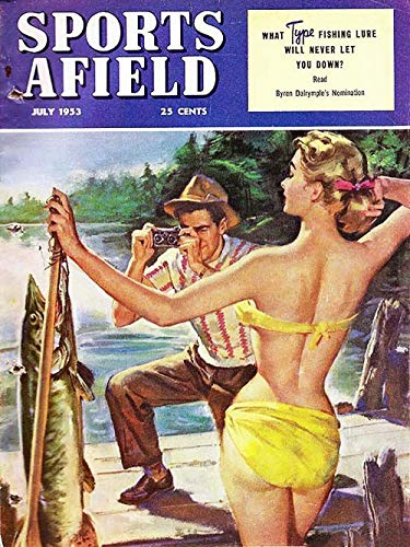 New Vintage Retro Metal Tin Sign 1953 Sports Afield Sexy Beauty Fishing Girl Garage Street & Home Bar Club Hotel Wall Decor Plaque Signs 12X8 Inch