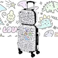 smilesun 20\u201D Kids Luggage with DIY Coloring, Lightweight Travel Carry On Suitcase with Spinner Wheels, TSA Lock