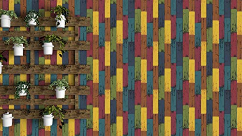 Image of DWELLSINDIA Wood Art Self Adhesive Wallpaper Peel & Stick, Waterproof, Scratch Resistant, Laminated (41cm x 244cm, Multicolour)