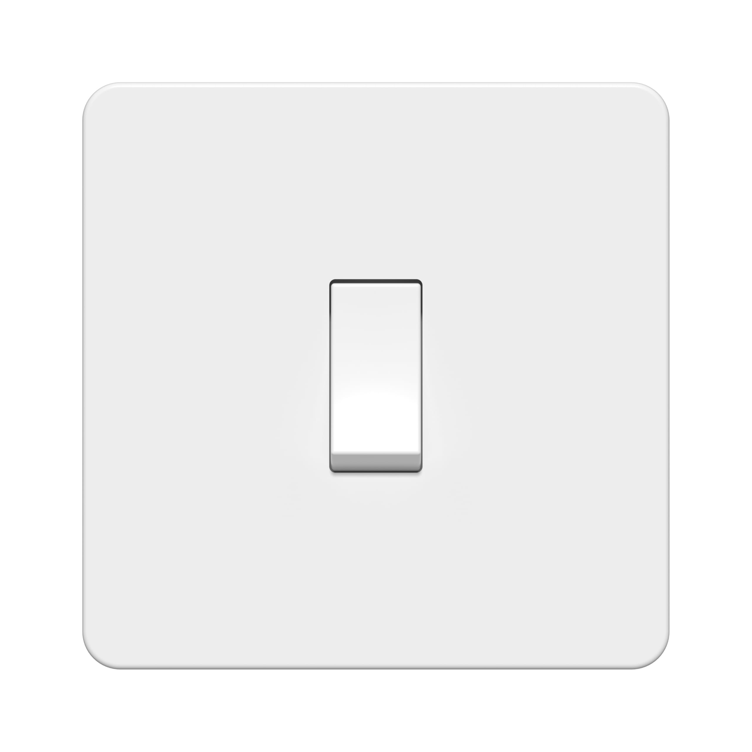 LIDER 20A Screwless Light Switch, 1-Gang, 1-Way, Double-Pole Wall Switch, Screwless Plastic Cover Plate, High Power Isolation Switch for Heavy-Duty Appliances, UKCA Certified, Glossy Finish, White