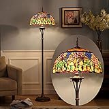✔ Stehlampe Handgemachte Lampenschirm : Stehlampe mit farbenfrohem Design,romantische und sanfte Beleuchtung, Tiffany Glaslampen sind nicht nur Hauseinrichtung, sondern kann auch als Sammlerstücke gehalten werden, Schlafzimmer lampe Handgefertigt von erfahrenen Handwerkern, nicht maschinell oder in Serie hergestellt