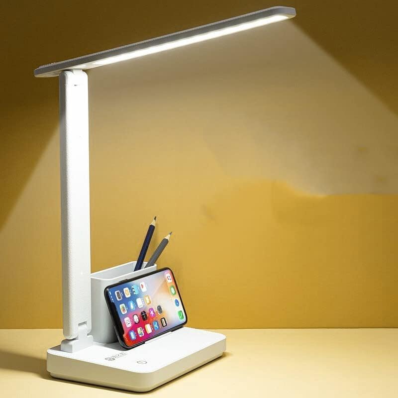 Image of Kimee Table Lamp for Study LED Light with Pen Stand & Stationery Holder Mobile Stand Multi-Compartment Storage 3 Colour Tone Lighting & Dimmable Brightness Desk Lights Reading Lamp for Studying