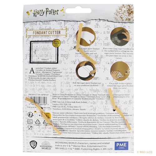 PME Harry Potter Fondant & Cookie Cutter, Deathly Hallows, Gold - Image 3