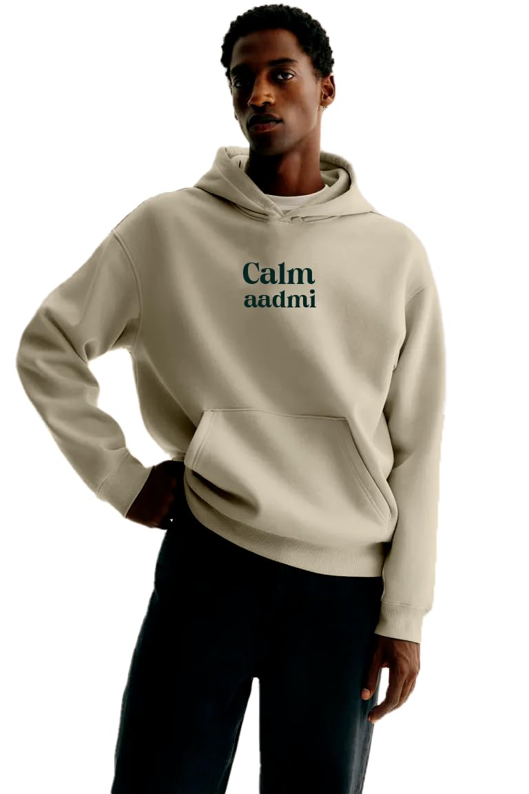 Besick Calm Adami Kaleshi Aurat Printed Oversized Stylish Hooded Neck Couple Hoodies(BeigeMen/GreenWomen)-picture-42