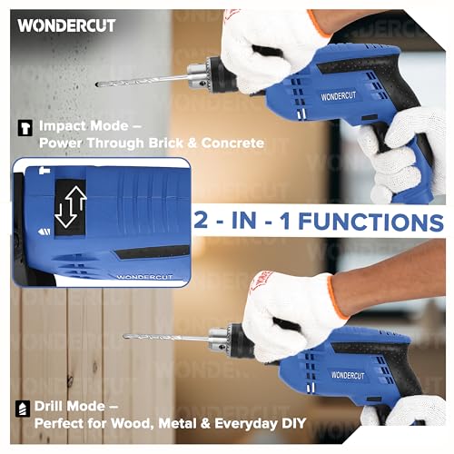 Image of WONDERCUT Professional-Impact Drill Tool Kit, 780W, 3000 RPM, 13mm Chuck, Blue BMC WC-13DK-100 Power & Hand Tool Kit (105 Tools)