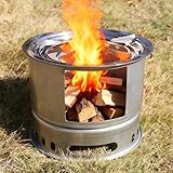 【Asador multiusos: cocina, prepara y calienta】Esta estufa de leña para acampar te ofrece la flexibilidad de asar, guisar, preparar café, saltear o hacer una barbacoa en el jardín. Puedes cocinar comidas completas como lo harías en tu estufa de leña de casa.