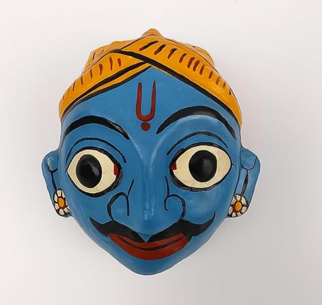 Victorian Mask チャチャ様リクエスト2点セット Cheriyal Mask Wall Hanging, Traditional Indian Art, Multicolor