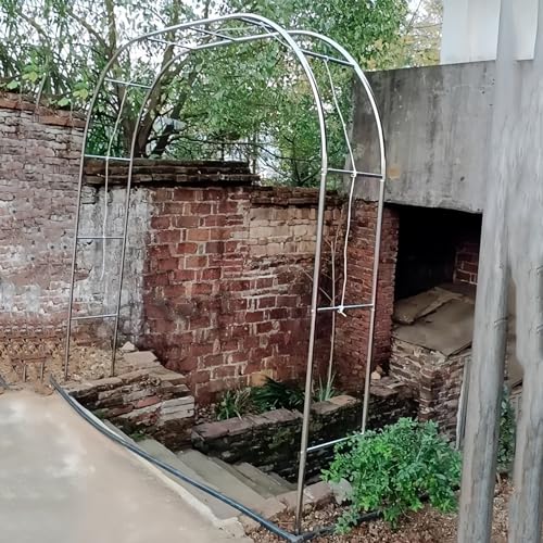 Łuk ogrodowy ze stali nierdzewnej, wysokość 240 cm x 4 m szerokości, trwała metalowa kratka do roślin pnących, idealna na wesela i dekoracje ogrodowe, elegancka altana do projektowania krajobrazu