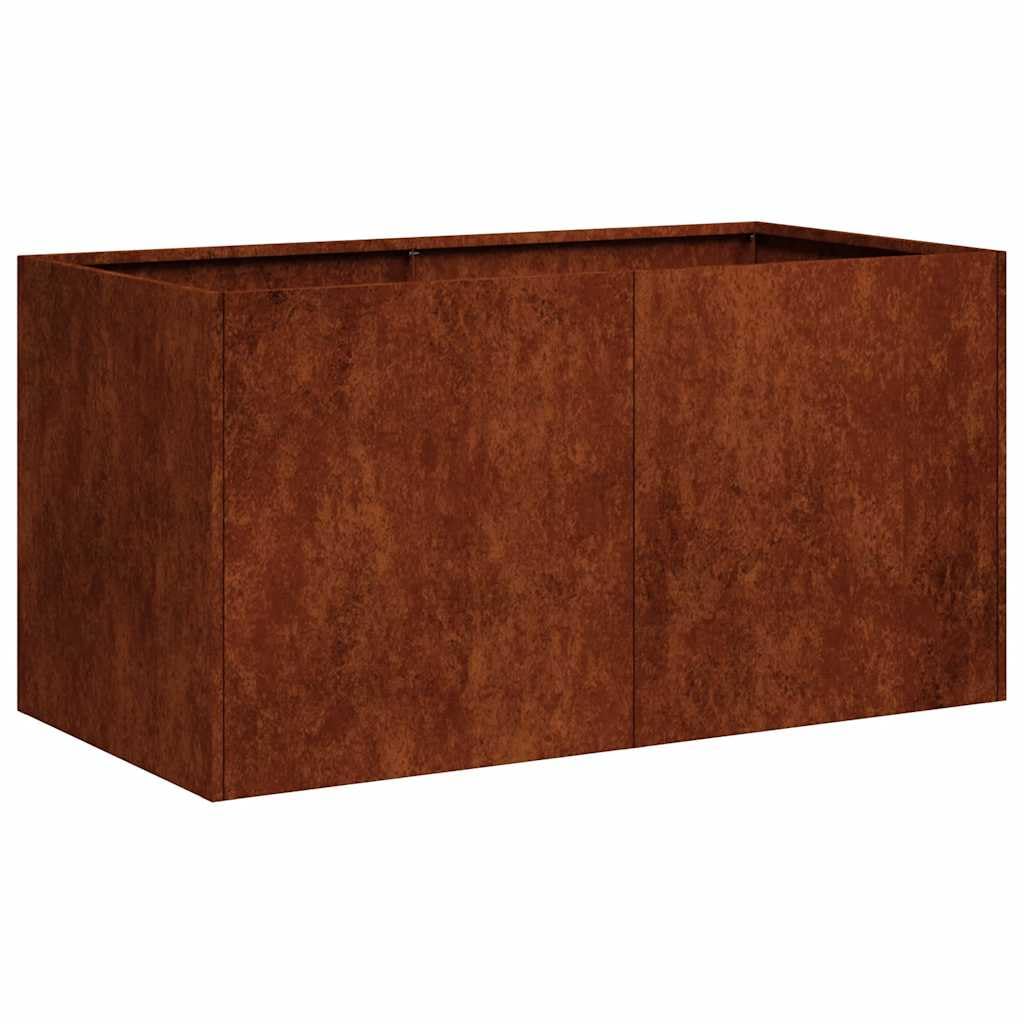 vidaXL Pflanzkübel Rostig 80x40x40 cm Wetterfester Stahl, Pflanzschale, Garten-Garten-Pflanzkübel, Outdoor-Pflanzgefäß, Hochbeet, Pflanzgefäß