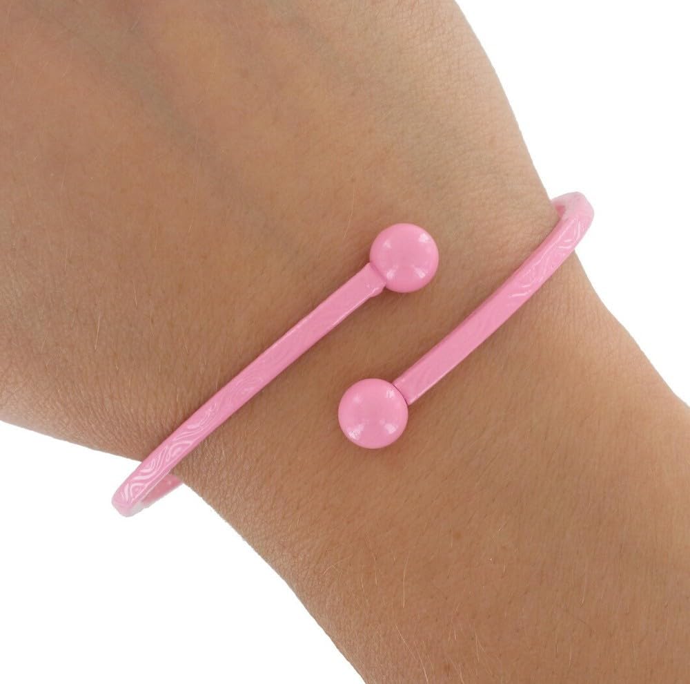 Pink Retro Swirls Pattern Enamel Wrap Around Layering Bracelet 1970s Fashion Bracelets for Women Trendy Accessories for Women Stylish Additions
