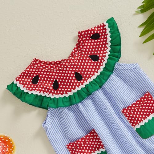 Karwuiio Toddler Baby Girl Clothes Sleeveless Romper Jumpsuit Cute Watermelon One Pieces Baby Summer Outfits4