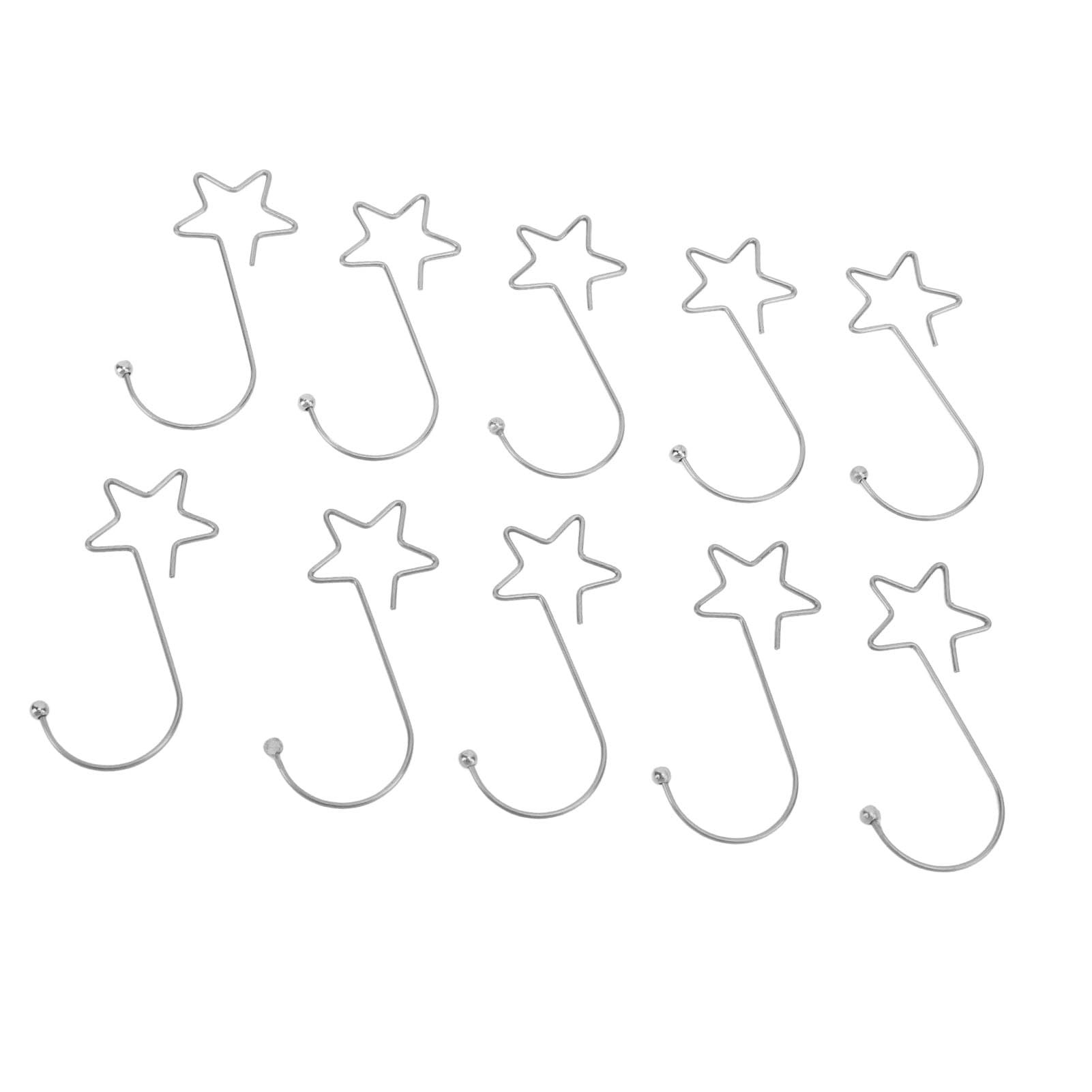 RIZGHWOY 120pcs Star Shaped Christmas Tree Hooks, Stainless Steel Decoration Hangers with Adorable Design, Long Lasting Reliability for Easter Halloween Party (2)