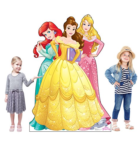 Image of Cardboard People Ariel, Belle & Aurora Life Size Cardboard Cutout Standup - Disney Princess Friendship Adventures