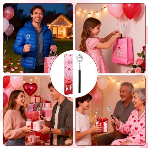 Image of WOVTE Extendable Back Scratcher for Men Women with Valentine's Day Packaging, Perfect Valentines Day Gifts for Her, Him, Boyfriend, Girlfriend, Husband, Wife, Daughter, Friends, Teachers, Family