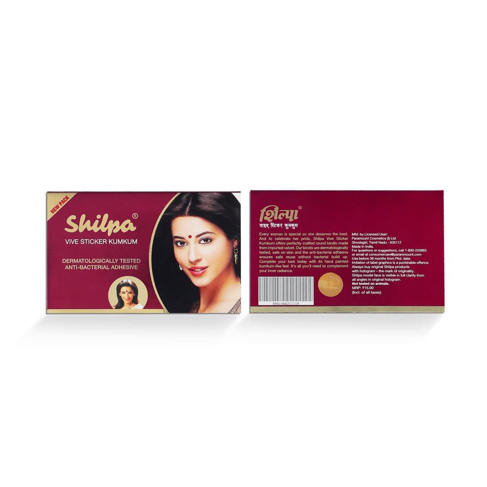 SARANSH Creation Vive Bindi Kumkum, Deep Red, Size 9