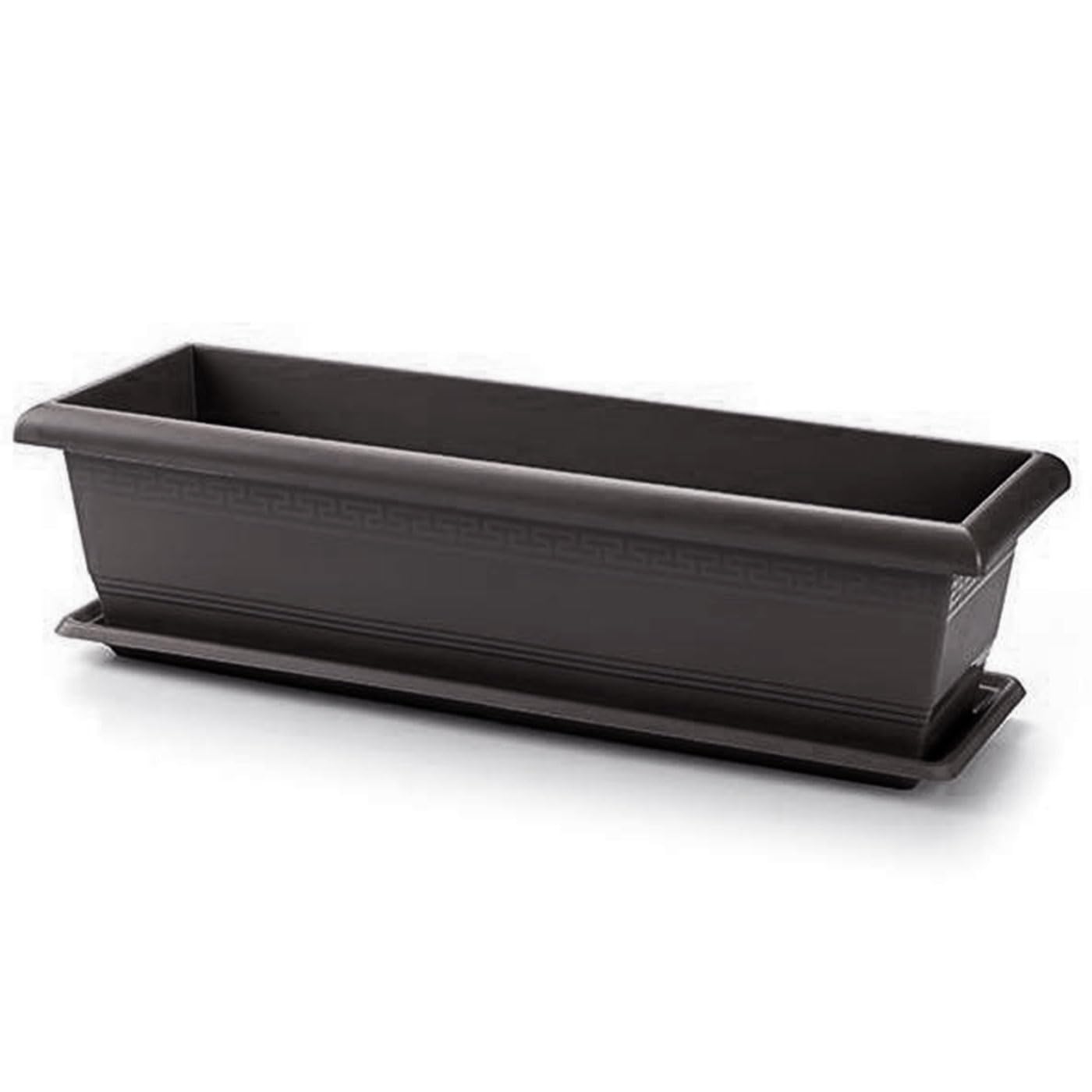 AC - Jardinera con Plato - Fabricado en Polipropileno - PLFT - Macetero para Jardin - Maceta para Plantas y Flores Rectangular de Plástico con Agujeros de Drenaje - 50 cm - Color Antracita — view 13