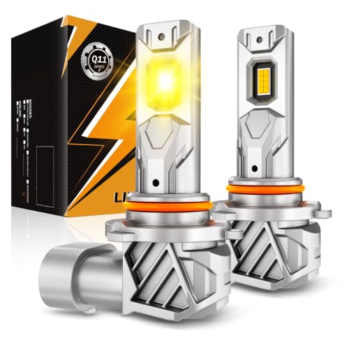 Image of Auxbeam 2026 Q11 Series 9005 H10 Fog Lights Yellow Powersport Light 16000LM | 500% brighter, all in one metal, built in copper tube, fanless quiet, cordless, plug and play, 3000k golden yellow, wide view