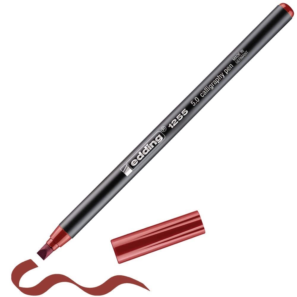 edding 1255 kaligrafi kalemi - kızıl göl - 1 kalem - kaligrafi ucu 5 mm