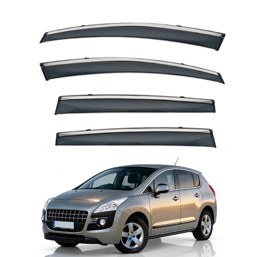 QOEMRHELT 4pc Set In-Channel Wind Deflectors, for 3008 (T84) 2008-2015 Window Visors Rain Guards Vent Visors Rain & Sun Protection,Car Accessories