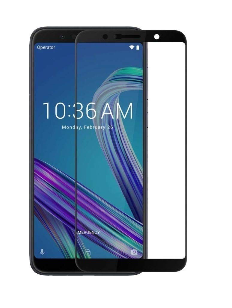 Amazon Brand - Solimo Full Body Tempered Glass with Installation Kit for Asus ZenFone Max Pro M1 - Black