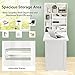 Tangkula Foldable Wall Mounted Desk, Floating Table with Storage Shelves & Hooks, Space-Saving Fold-Up Murphy Desk for Small Spaces, Home Office, Dorm Room