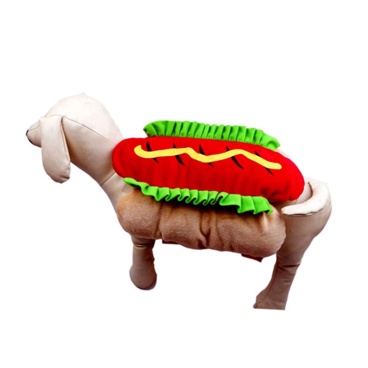 Mipcase 3 Pezzi Costume Di Halloween Per Cani Carino Abbigliamento Per Animali Domestici Vestito Da Cosplay Hot Dog Design Taglia S