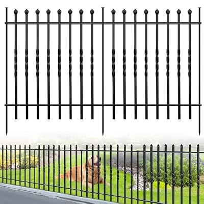 GILPWA 10 Panel No Dig Decorative Garden Fence, 32in(H)×24Ft(L)