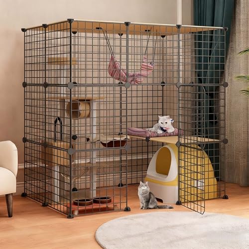 HongzyFirm �L �P�[�W �܂肽���� ��^ 3�i�g���\ ���R�ɑg�ݗ��ĉ\ �L���b�g�P�[�W �L�p�P�[�W �E���h�~ �g�C���t�� �y�b�g�Q�[�g �����p �������� �q�L���L�V�j�A�L�Ή� (6)