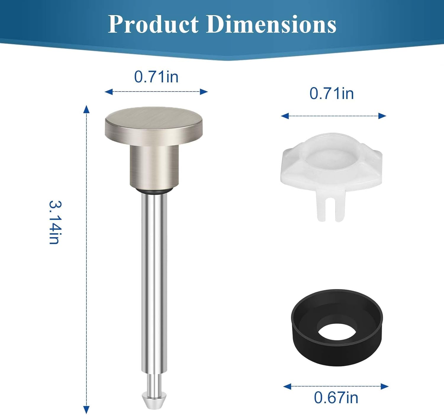 2 Set Tub Spout Diverter Repair Kit, Bathroom Shower Bathtub Leaky Faucet Repair Replacement Parts, Includes 2 Diverter Valve Stems, 2 Gates Seals and 2 Cup (Brushed Nickel)