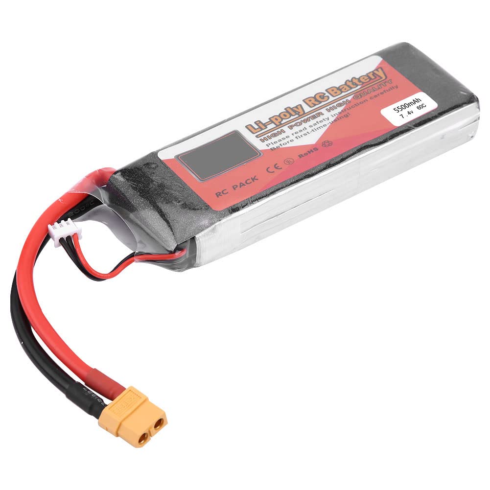 ZOP POWER 2S 7.4V 6000MAH Batteria Lipo Ricaricata Rapida per Dispositivi RC 4500MAH per Modello RC Hobbisti (7.4V 5500MAH 60C XT60)